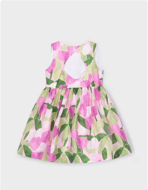 Vestido ceremonia estampado flores niña