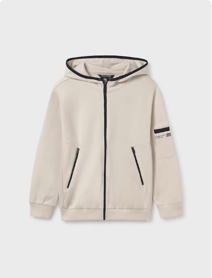 Sudadera cremallera contrastes chicos