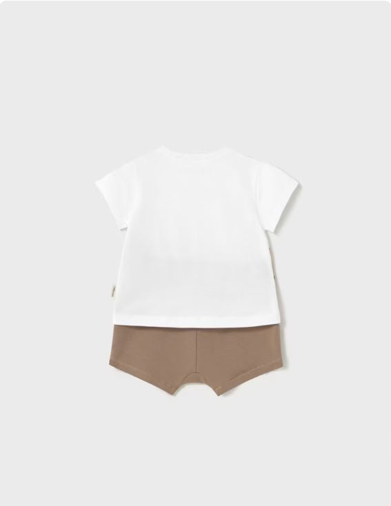 Conjunto pantalón corto y camiseta animales recién nacido