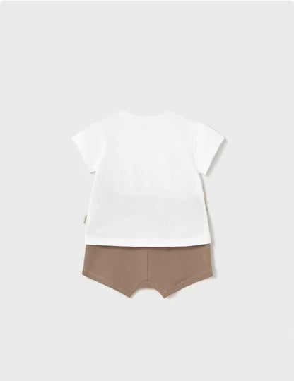 Conjunto pantalón corto y camiseta animales recién nacido
