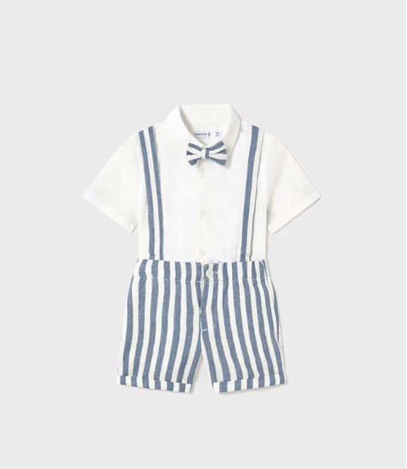 Conjunto bermuda y camisa con pajarita bebé niño