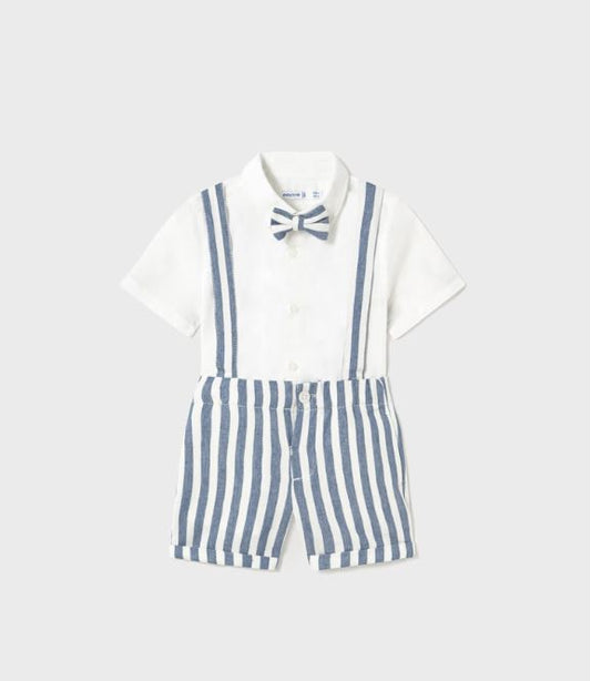 Conjunto bermuda y camisa con pajarita bebé niño
