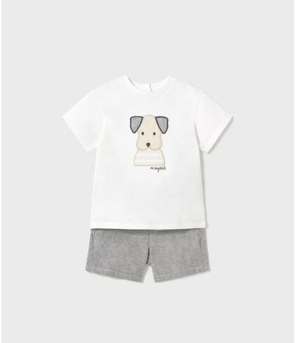 Conjunto bermuda y camiseta diseño perro bebé niño