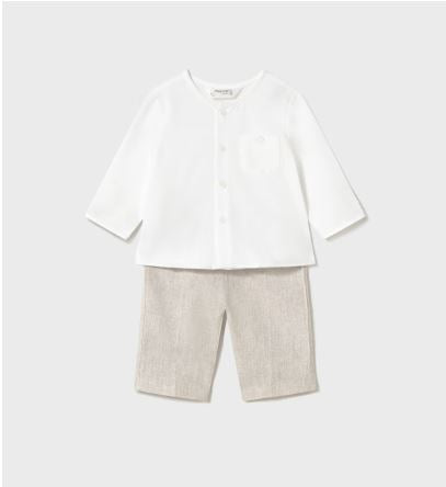 Conjunto pantalón largo y camisa recién nacido