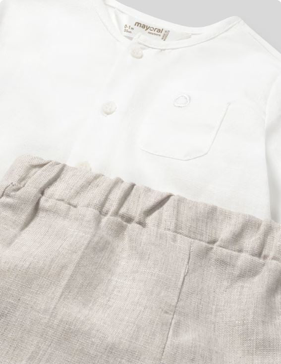Conjunto pantalón largo y camisa recién nacido