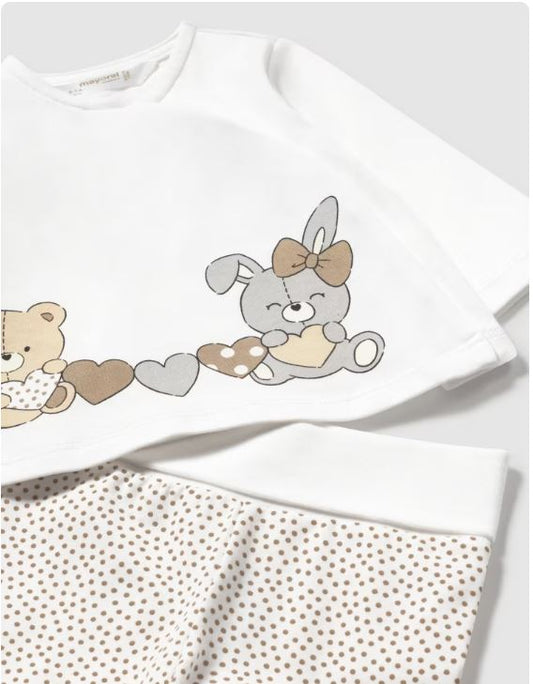 Conjunto polaina y camiseta manga larga estampado recién nacida