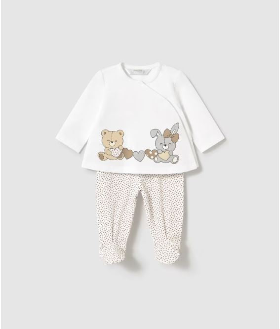 Conjunto polaina y camiseta manga larga estampado recién nacida