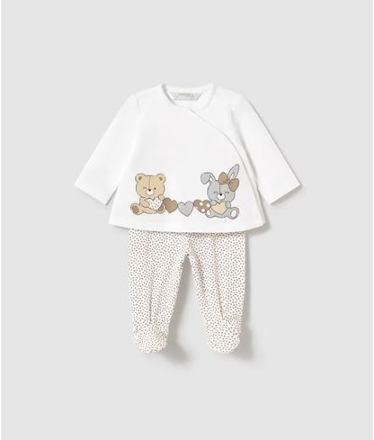 Conjunto polaina y camiseta manga larga estampado recién nacida