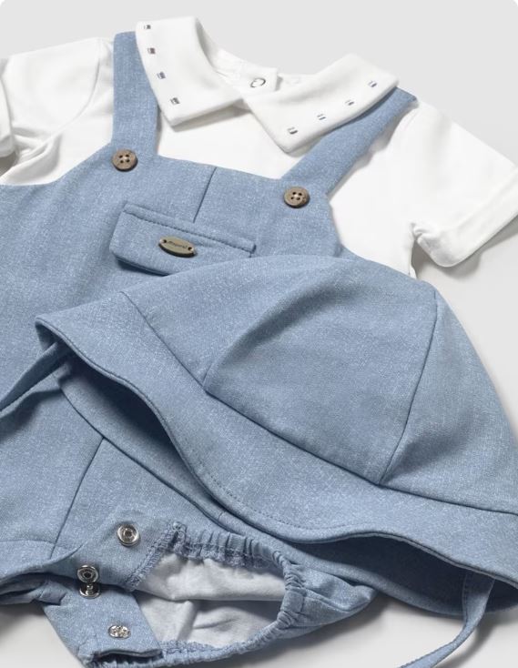 enterito peto simulado con gorro recién nacido