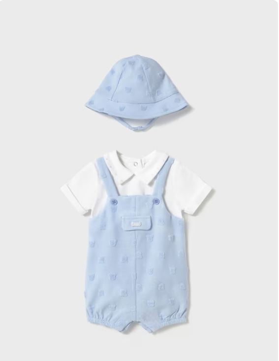 enterito peto simulado con gorro recién nacido