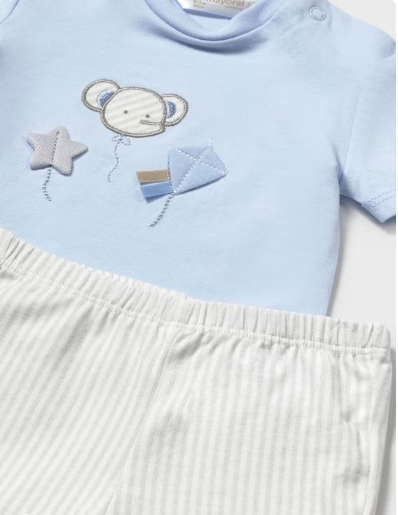 Conjunto 4 piezas pantalón corto recién nacido
