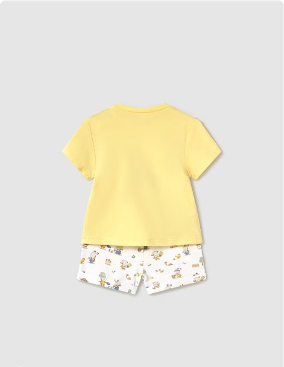 Conjunto 4 piezas pantalón corto recién nacido