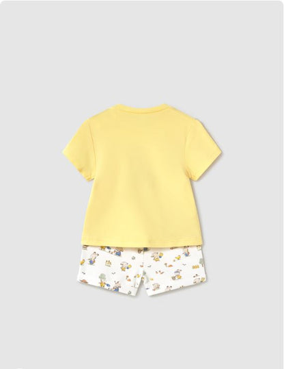 Conjunto 4 piezas pantalón corto recién nacido