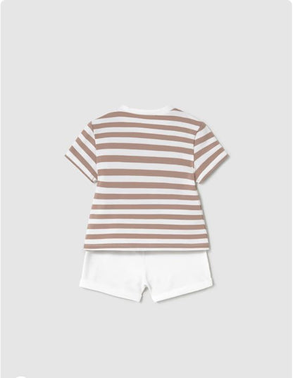 Conjunto 4 piezas pantalón corto recién nacido
