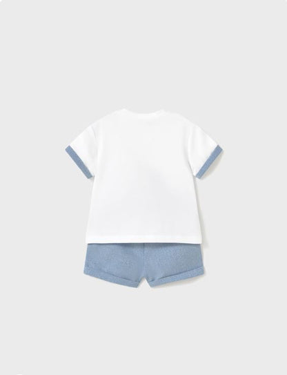 Conjunto 4 piezas pantalón corto recién nacido