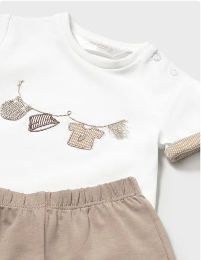 Conjunto 4 piezas pantalón corto recién nacido