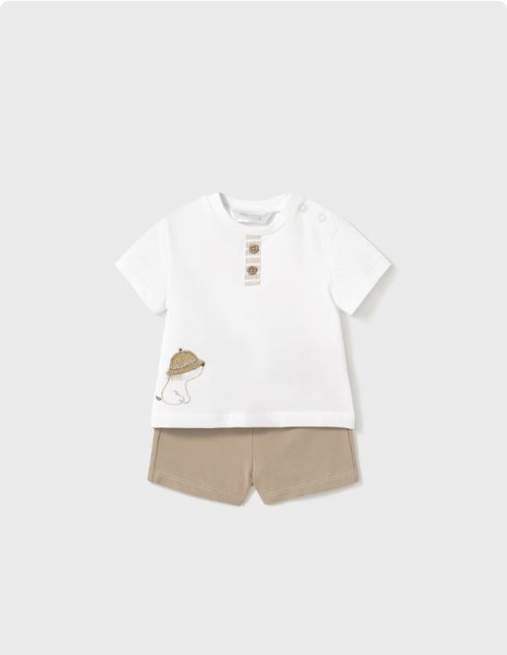 Conjunto 4 piezas pantalón corto recién nacido