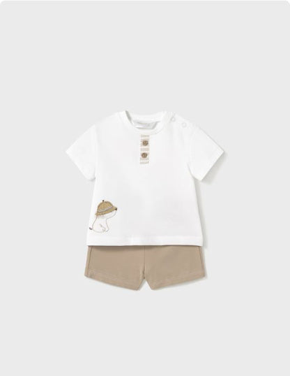 Conjunto 4 piezas pantalón corto recién nacido