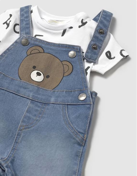 Conjunto peto y camiseta recién nacido