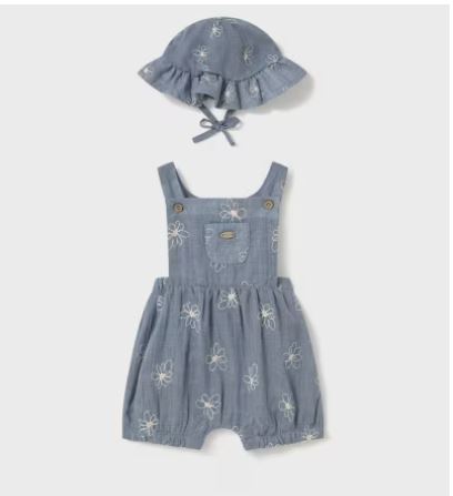 Peto con gorro bordado recién nacida