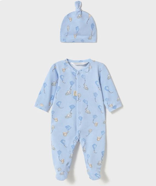 enterito largo con gorro recién nacido