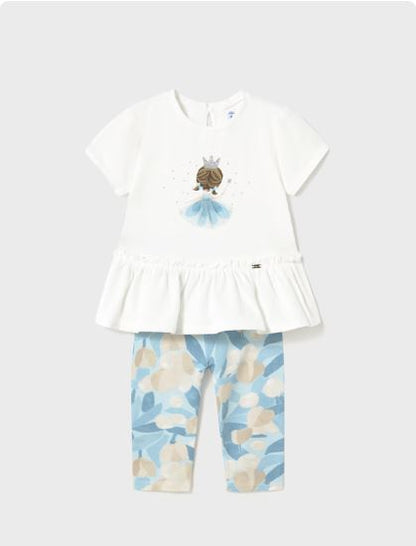 Conjunto legging y camiseta volante bebé niña