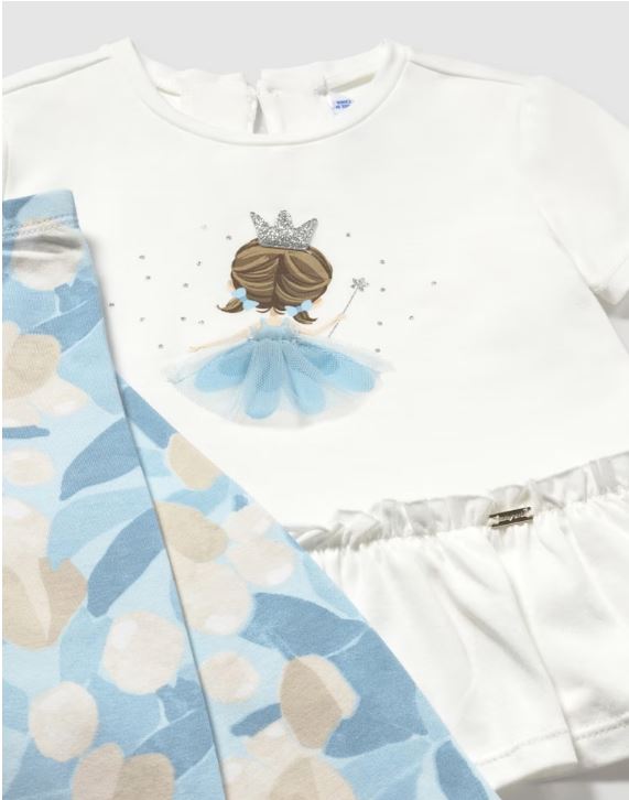Conjunto legging y camiseta volante bebé niña