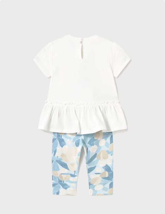 Conjunto legging y camiseta volante bebé niña