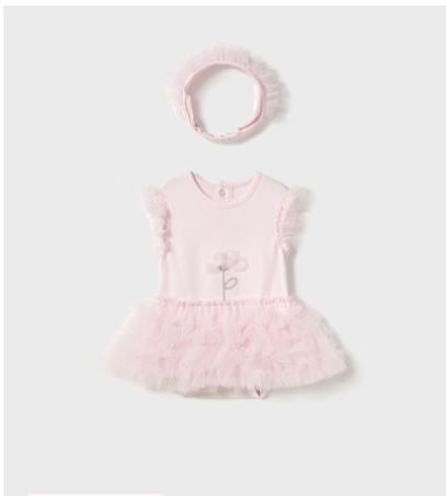 Body tutú con diadema recién nacida