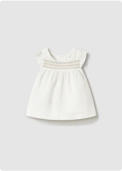 Vestido nido de abeja recién nacida