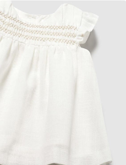 Vestido nido de abeja recién nacida