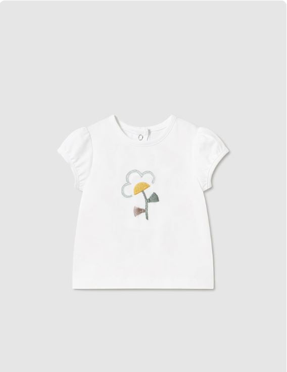 Chándal con camiseta flores recién nacida