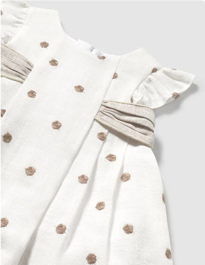 Vestido con cubrepañal bordado recién nacida