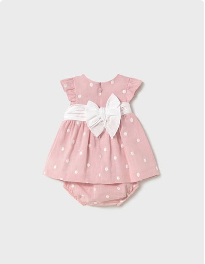 Vestido con cubrepañal bordado recién nacida