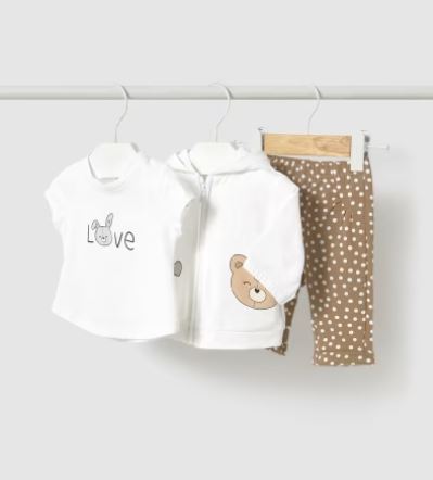 Chándal capucha con camiseta recién nacida