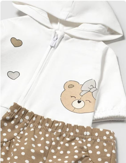 Chándal capucha con camiseta recién nacida
