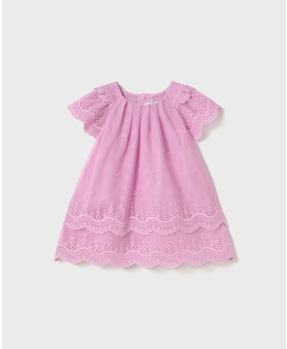 Vestido tul bordado volantes bebé niña