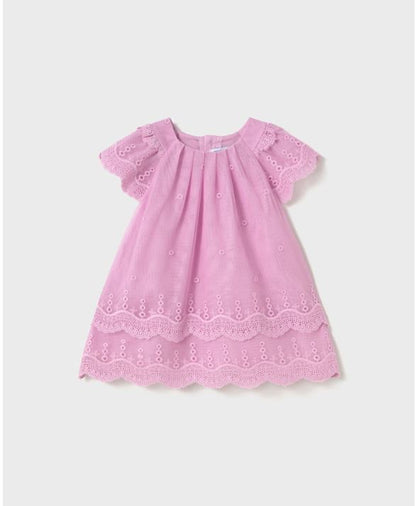 Vestido tul bordado volantes bebé niña
