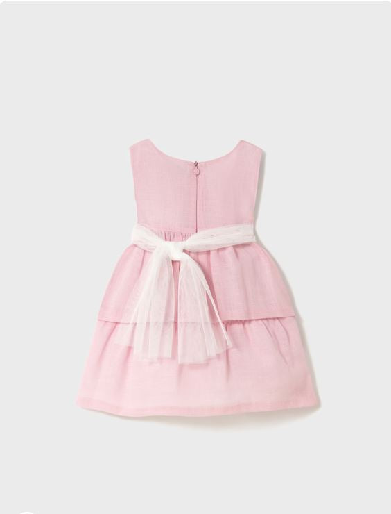 Vestido con fajín floral bebé niña