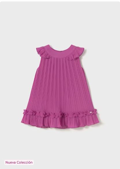 Vestido plisado gasa bebé niña
