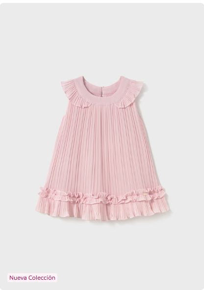 Vestido plisado gasa bebé niña
