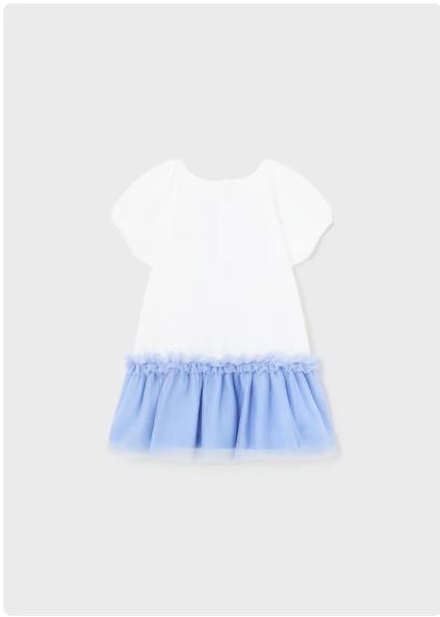 Vestido combinado tul bebe niña