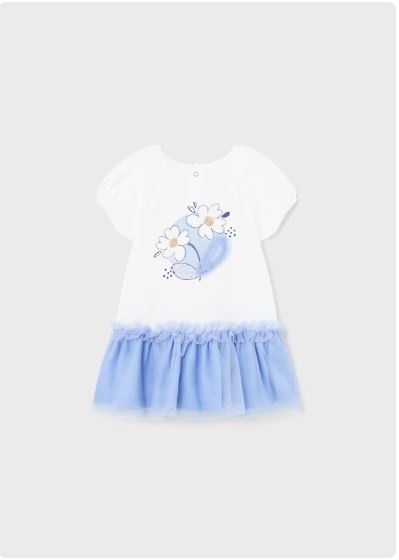 Vestido combinado tul bebe niña