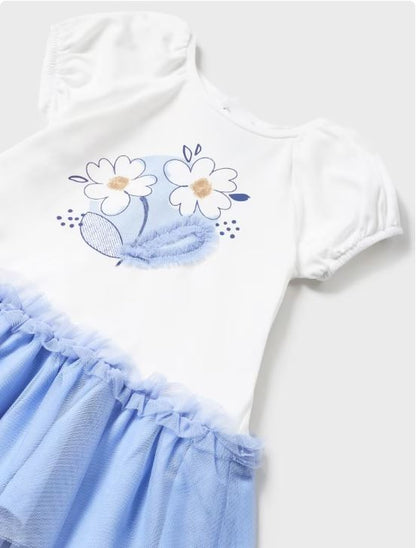 Vestido combinado tul bebe niña