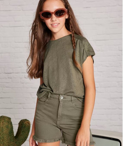 Pantalón corto sarga básico chicas