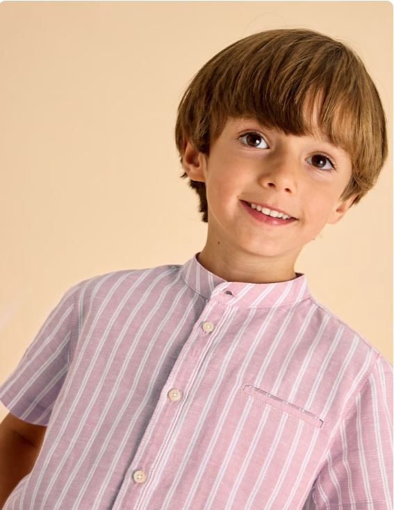 Camisa cuello mao con lino niño