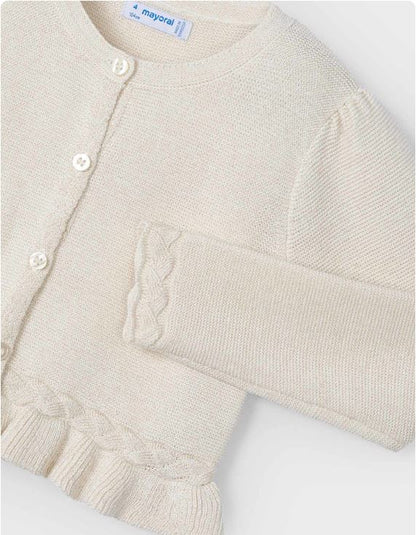 Rebeca tricot detalles trenzados niña