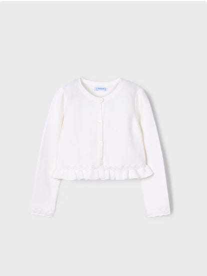 Rebeca tricot detalles trenzados niña