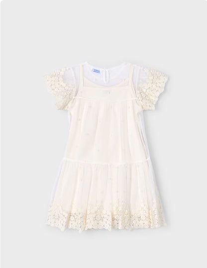 Vestido tul bordado niña