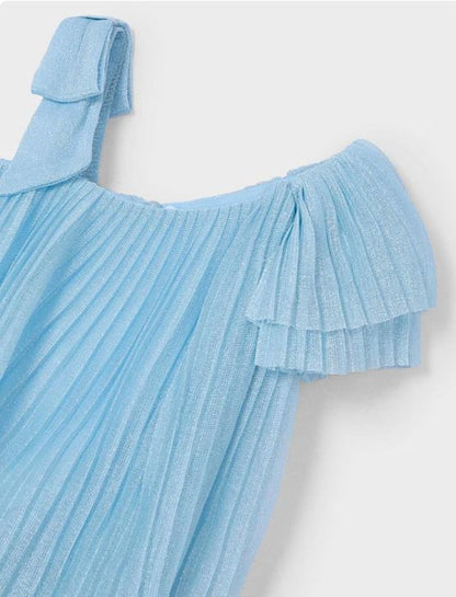 Vestido asimétrico plisado niña